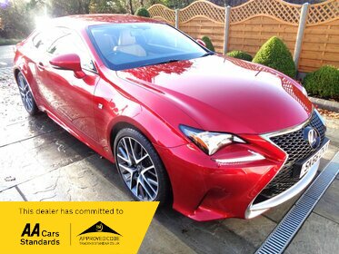 Lexus RC F RC 300H F SPORT AUTO HYBRID COUPE,STUNNING RARE CAR FINISHED IN PEARL RED WITH MATCHING LEATHER,FULL SERVICE HIST, REAR CAMERA