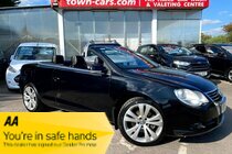 Volkswagen Eos INDIVIDUAL FSI 200 LOCAL LADY OWNER SERVICE HISTORY 6 SPEED CLIMATE CONTROL BLACK & CREAM LEATHER TRIM REAR PARKING SENSORS